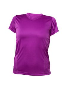 Blank Activewear L720 - Women's Short Sleeve V-Neck T-shirt, 100% Polyester Interlock, Dry Fit Pourpe