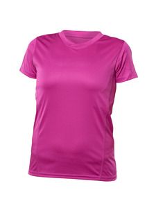 Blank Activewear L720 - Women's Short Sleeve V-Neck T-shirt, 100% Polyester Interlock, Dry Fit Violet