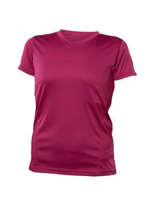 Blank Activewear L720 - Women's Short Sleeve V-Neck T-shirt, 100% Polyester Interlock, Dry Fit Wine