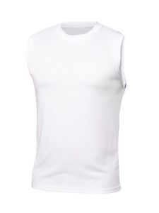 Blank Activewear M201 - Men's Tank Top, Birdseye Mesh, 100% Polyester, Dry Fit Blanc