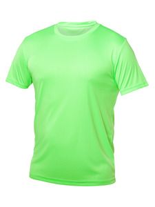 Blank Activewear M720 - Men's T-Shirt Short Sleeve, 100% Polyester Interlock, Dry Fit Vert Sécurité