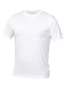 Blank Activewear M720 - Men's T-Shirt Short Sleeve, 100% Polyester Interlock, Dry Fit Blanc