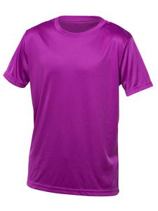 Blank Activewear Y720 - Youth T-shirt Short Sleeve, 100% Polyester Interlock, Dry Fit Pourpe