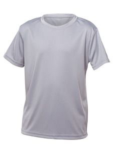 Blank Activewear Y720 - Youth T-shirt Short Sleeve, 100% Polyester Interlock, Dry Fit Light Grey