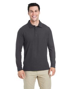 Core 365 CE112L - Men's Fusion ChromaSoft Long-Sleeve Pique Polo Carbon