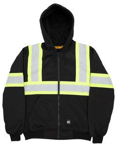 Berne HVF024T - Men's Safety Tall Striped Therman Lined Sweatshirt Noir