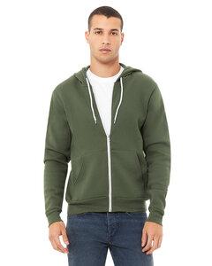 Bella+Canvas 3739 - Unisex Full-Zip Hooded Sweatshirt Vert Militaire