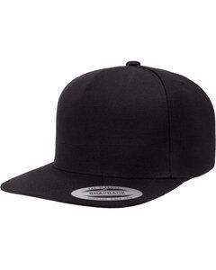 Yupoong YP5089 - Adult 5-Panel Structured Flat Visor Classic Snapback Cap Noir