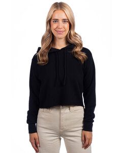 Next Level 9384 - Ladies Cropped Pullover Hooded Sweatshirt Noir