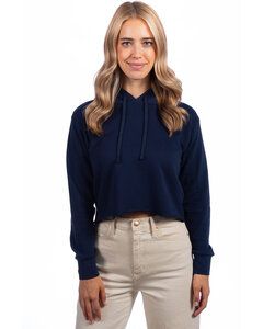 Next Level 9384 - Ladies Cropped Pullover Hooded Sweatshirt Midnight Navy