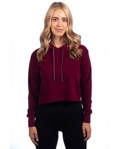 Next Level 9384 - Ladies Cropped Pullover Hooded Sweatshirt Maroon