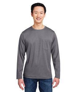 Harriton M118L - Unisex Charge Snag and Soil Protect Long-Sleeve T-Shirt Dark Charcoal