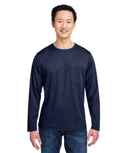 Harriton M118L - Unisex Charge Snag and Soil Protect Long-Sleeve T-Shirt Dark Navy