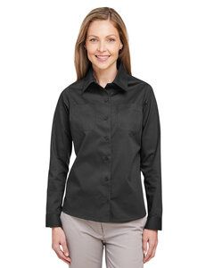 Harriton M585LW - Ladies Advantage IL Long-Sleeve Workshirt Dark Charcoal