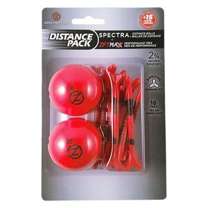ZERO FRICTION GB2GT18 - Pack Distance avec 2 balles de golf Spectra et 18 tees