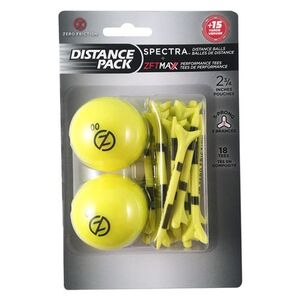 ZERO FRICTION GB2GT18 - Pack Distance avec 2 balles de golf Spectra et 18 tees Jaune