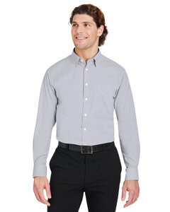 Devon & Jones DG537 - Crownlux Performance® Men's Microstripe Shirt Graphite/White