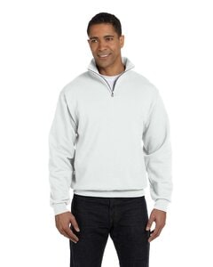 Jerzees 995M - Adult 8 oz. NuBlend® Quarter-Zip Cadet Collar Sweatshirt Blanc